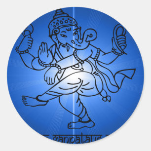 Om-Gan-Ganpataye-Namah Classic Round Sticker
