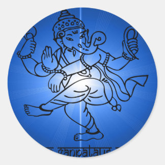 Om-Gan-Ganpataye-Namah Classic Round Sticker