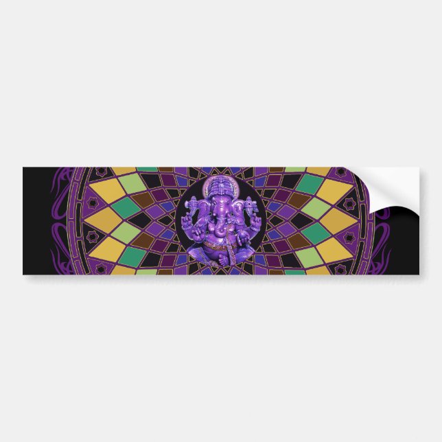 Om Ganesh Mandala Bumper Sticker (Front)