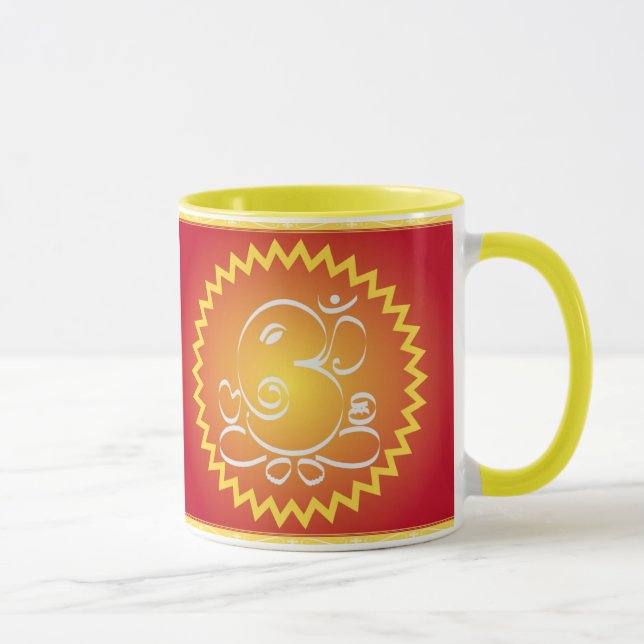 Om Ganesha with yellow star Mug (Right)