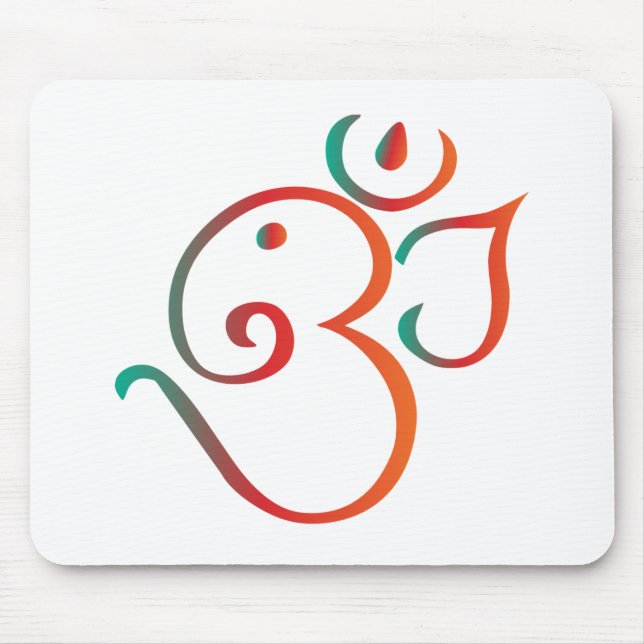 Om-ganpati-green-orange Mouse Pad (Front)