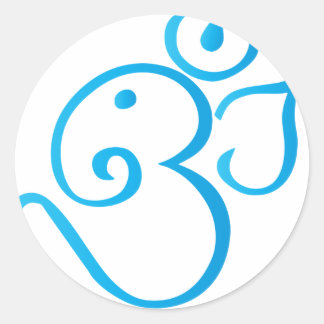 Om-ganpati-turqoise Classic Round Sticker