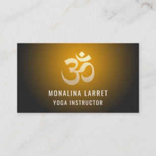 Om Gold Meditation Symbol Yoga Instructor Business Card