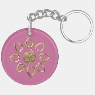 Om golden symbol key ring