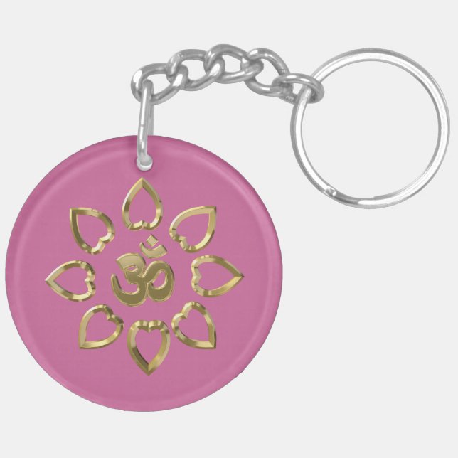 Om golden symbol key ring (Back Left)
