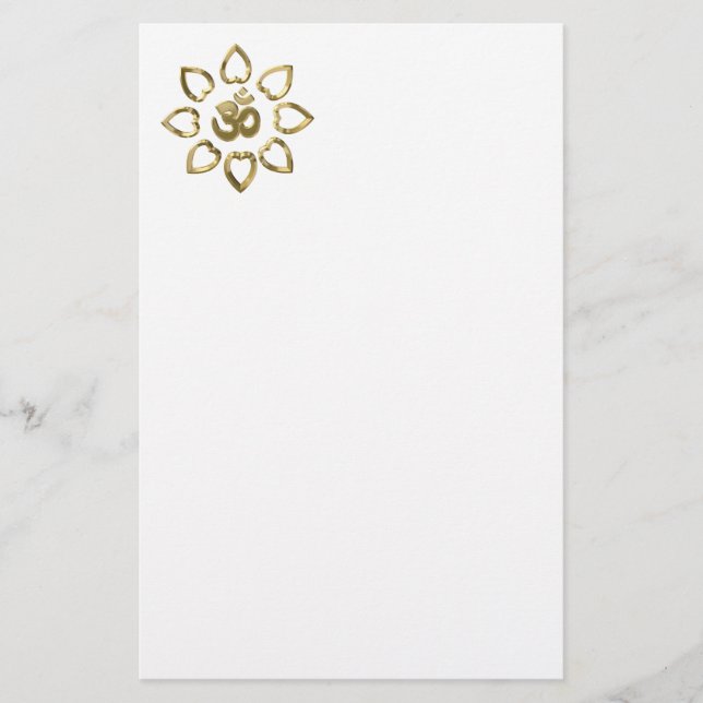 Om golden symbol stationery (Front)