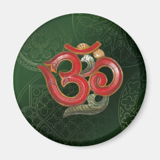 OM green red yoga hindu Magnet