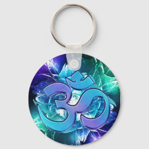 Om I See Blues and Greens Key Ring