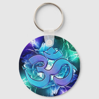 Om I See Blues and Greens Key Ring