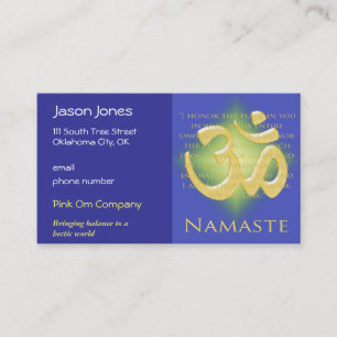 Om in Blue & Gold - Namaste Appointment Card