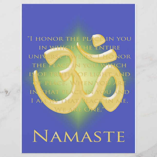 Om in Blue & Gold - Namaste Flyer (Front)