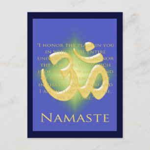 Om in Blue & Gold - Namaste Postcard