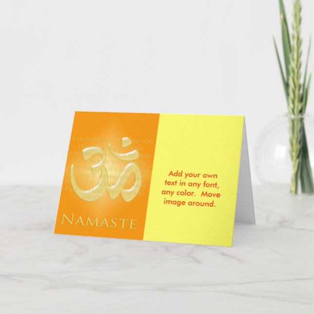 Om in Oranges & Gold - Namaste Card (Front)
