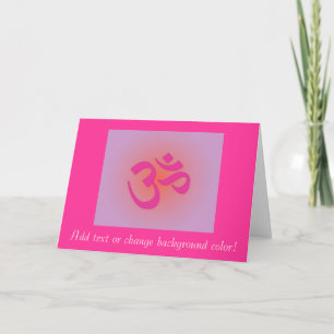 Om, in pink and orange card