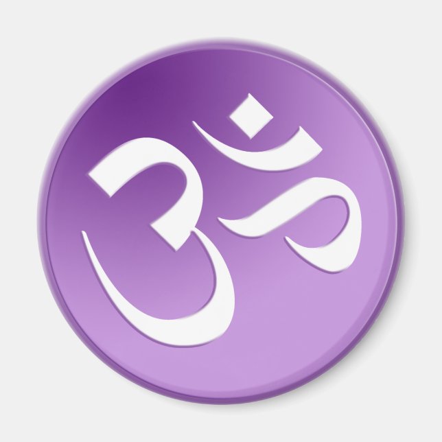Om, in Purple and White Magnet (Front)