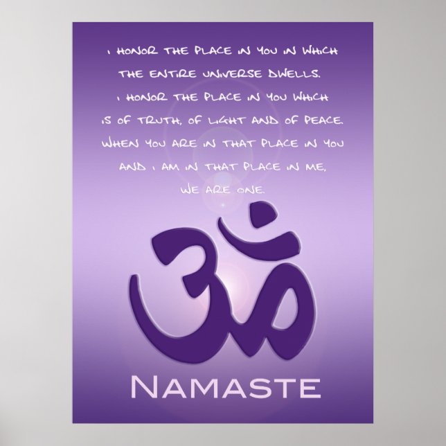 Om in Purples - Namaste Poster (Front)