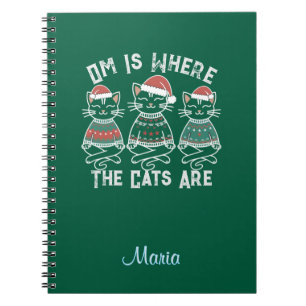 Om Is Where the Cats Are Festive Holiday Notebook
