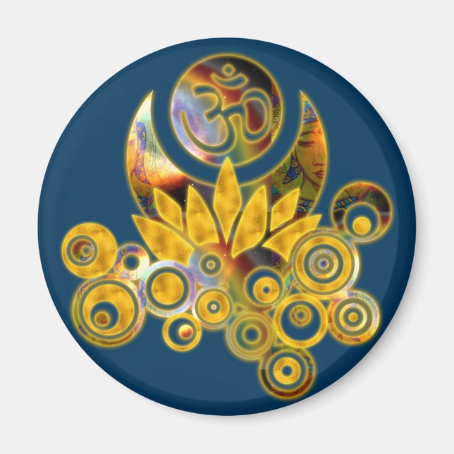 Om Lotus | dark blue Magnet (Front)