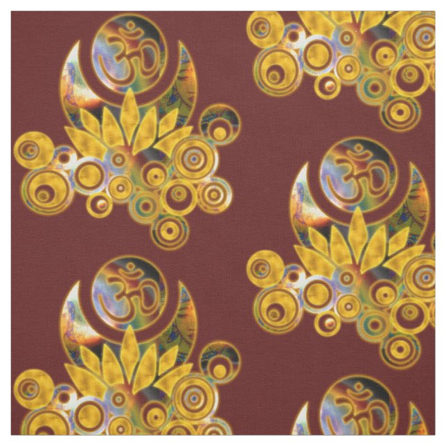 OM LOTUS ENERY free - batik + your backg. & idea Fabric (Swatch)