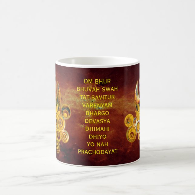 Om Lotus & GAYATRI MANTRA | universe of fire Coffee Mug (Center)