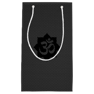 OM Lotus Spirituality Yoga in Carbon Fibre Style Small Gift Bag