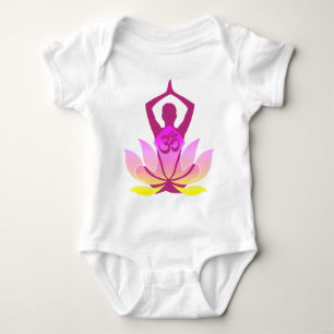 Om Lotus Yoga Pose Baby Bodysuit