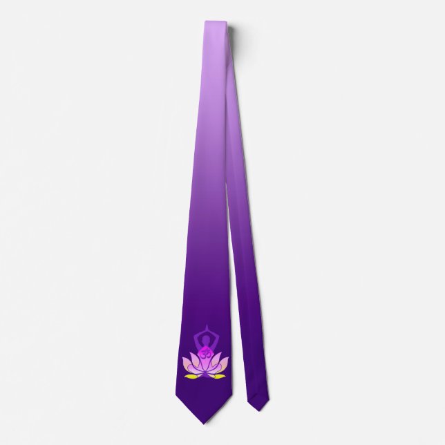 Om Lotus Yoga Pose Tie (Front)