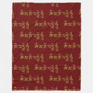 OM MA NI PADME HUM - Tibetan Sanskrit Mantra 1 Fleece Blanket