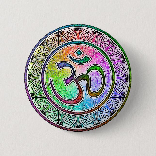 OM-mandala 6 Cm Round Badge (Front)