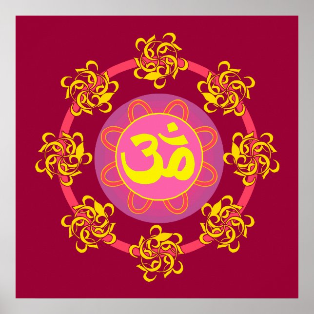 Om Mandala Art Poster (Front)
