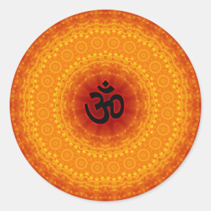 Om Mandala Design Classic Round Sticker