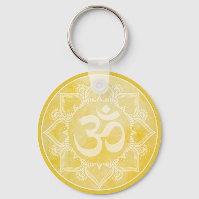 Om Mandala Gold Key Ring (Front)