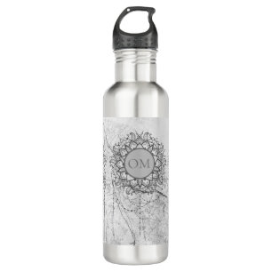 OM Mandala on Silver Marble 710 Ml Water Bottle