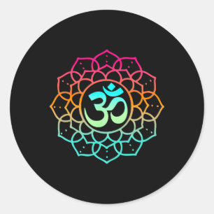 Om Mandala Spiritual Zen Yoga Buddhist Meditate Mi Classic Round Sticker