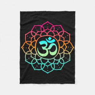 Om Mandala Spiritual Zen Yoga Buddhist Meditate Mi Fleece Blanket