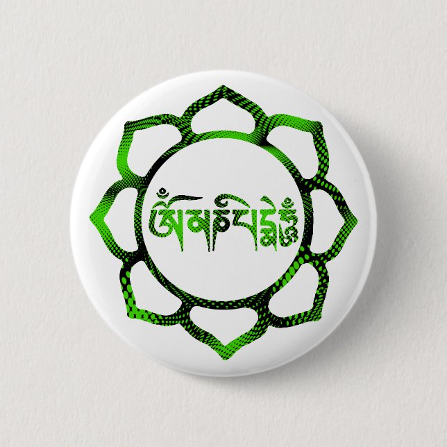 om mani padme hum-2 6 cm round badge (Front)