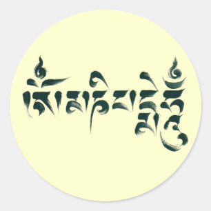 Om Mani Padme Hum III Classic Round Sticker