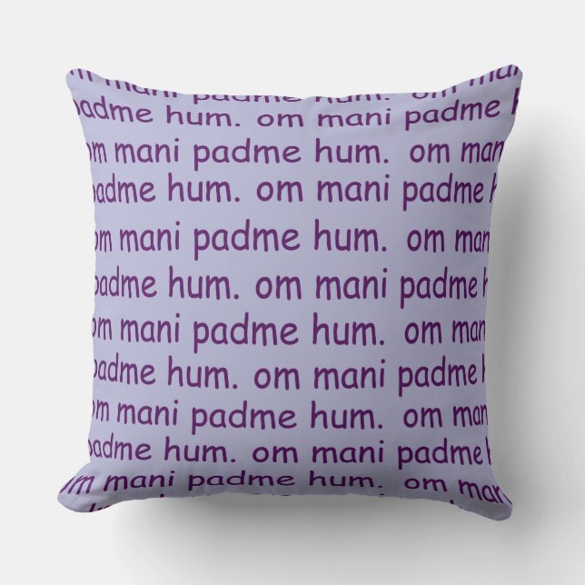 Om Mani Padme Hum Lavender Cushion (Front)