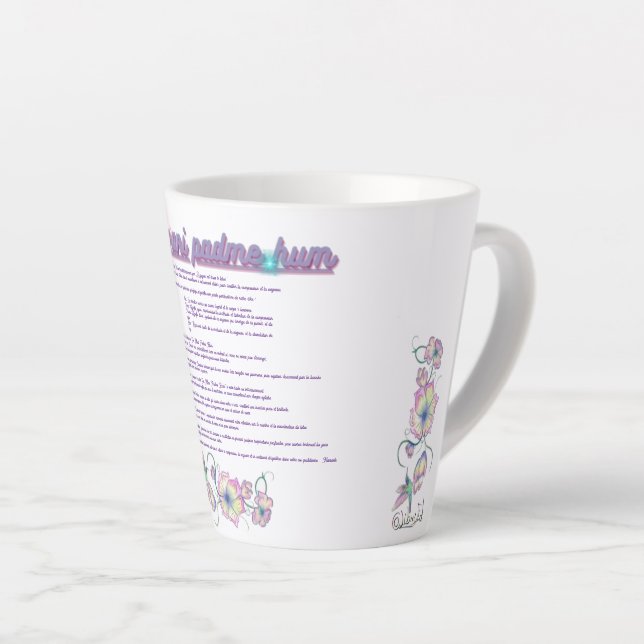 "Om Mani Padme Hum" Mass Meditation Latte Mug (Right Angle)