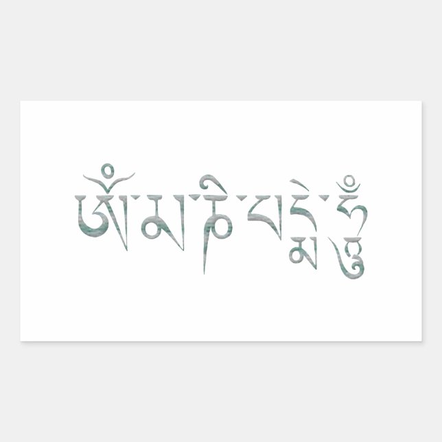 Om Mani Padme Hum Rectangular Sticker (Front)