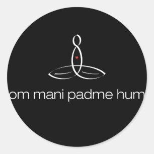Om Mani Padme Hum - White Regular style Classic Round Sticker