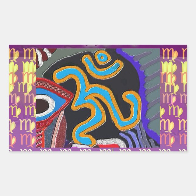 OM Mantra - 108 times Chanting n Meditation Rectangular Sticker (Front)