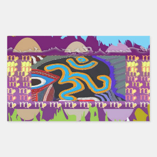 OM Mantra - 108 times Chanting n Meditation Rectangular Sticker