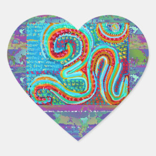 OM Mantra - 108 Times Heart Sticker
