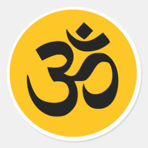Om Mantra Aum Yoga Art Classic Round Sticker