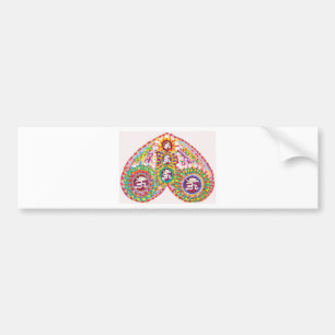 OM MANTRA in HEART Bumper Sticker