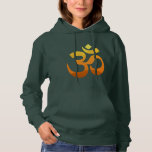 Om Mantra Symbol Yoga Gold Sun Womens Deep Forest Hoodie<br><div class="desc">Yoga Om Mantra Symbol Gold Sun Asana Relax Yellow Orange Inspirational Fitness Elegant Template Women's Basic Deep Forest Green Hoodie / Hooded Sweatshirt.</div>