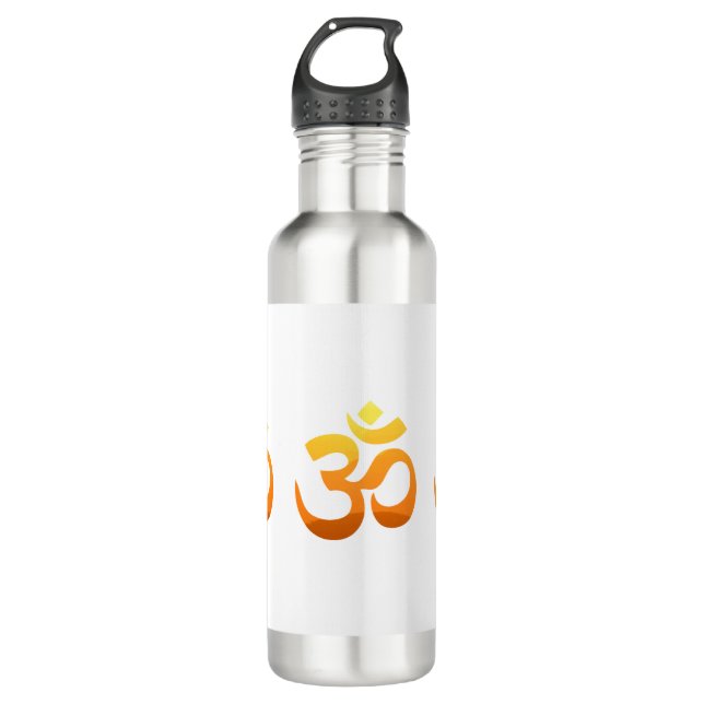 Om Mantra Yoga Symbol Gold Sun Relax Fitness 710 Ml Water Bottle (Front)
