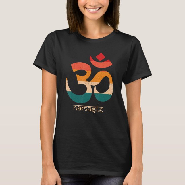 Om Meditation Symbol Namaste Hindu Lotus Buddhism T-Shirt (Front)