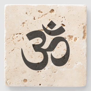 Om Namah Shivaya Aum Shanti Aum Om Symbol ॐ Peac Stone Coaster